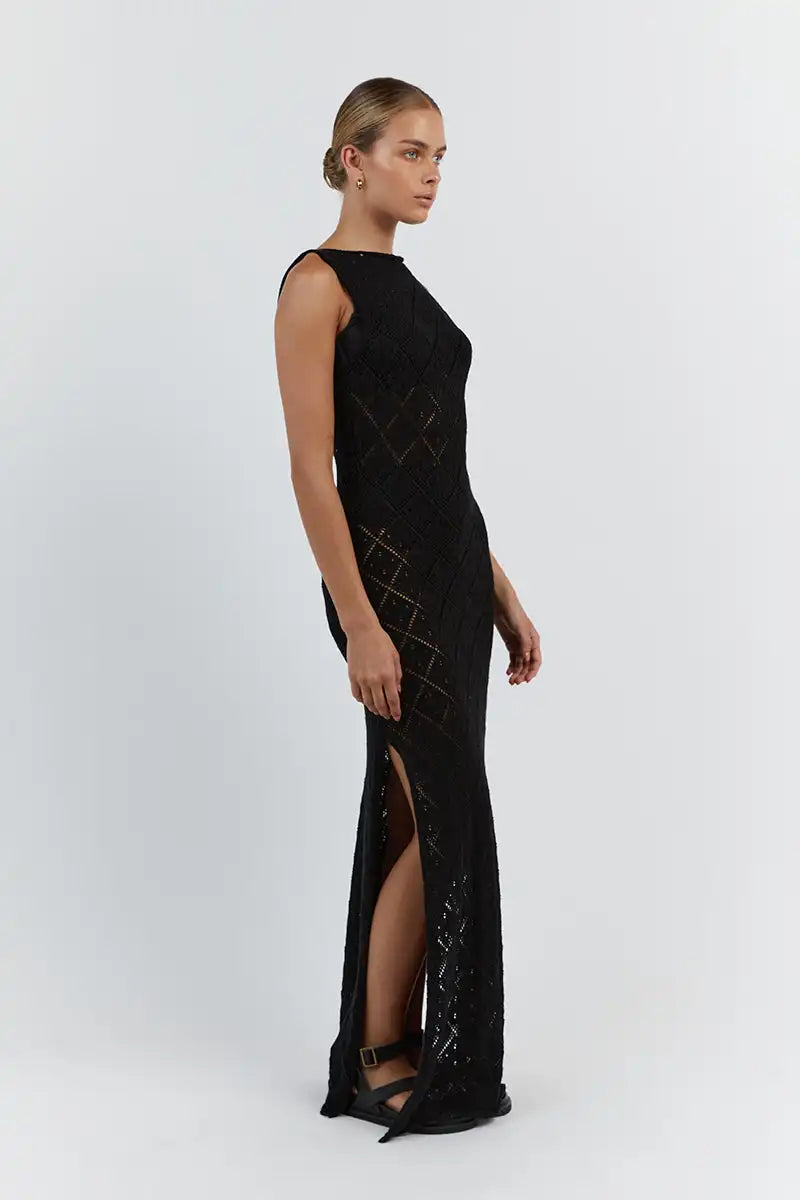 The Sexy Cut Out Slit Knit Mesh Maxi Cover-Up cover ups LUNARITY GARAGE