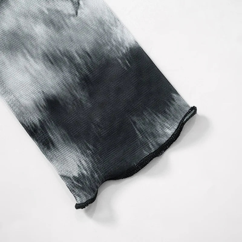 Vintage Cyber Techwear Long Sleeve Mesh Crop Top crop top Lunarity Garage