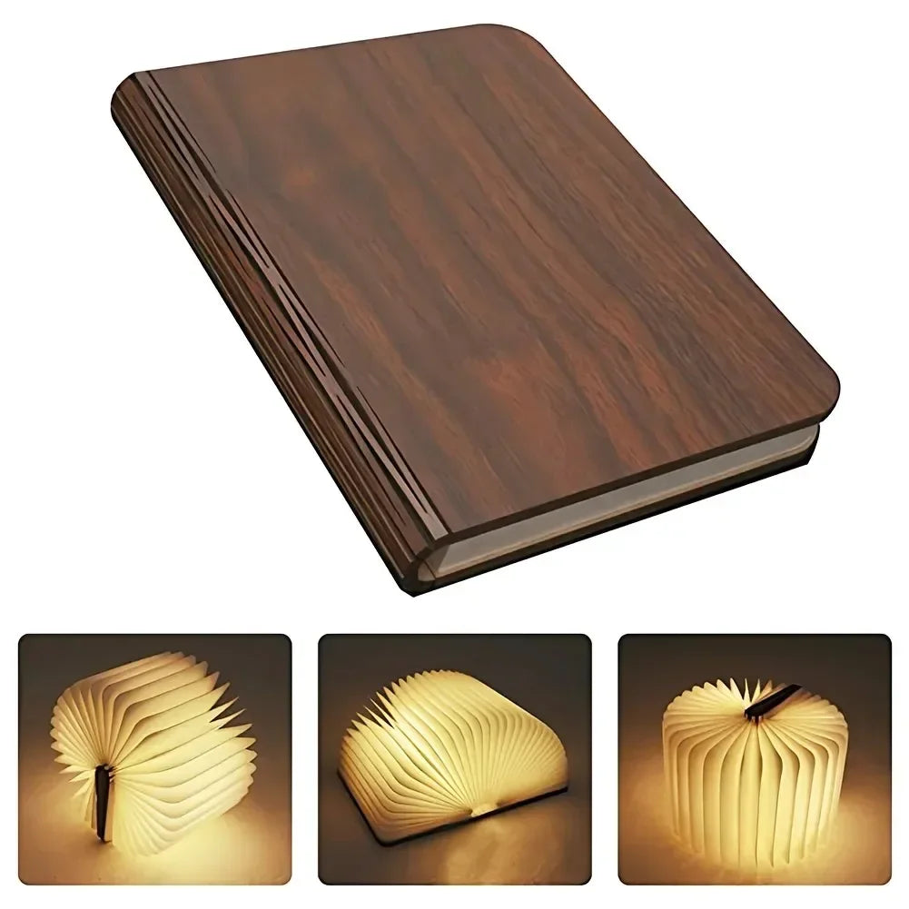 3D Folding Wooden Book Light Creative LED Night Light RGB Color USB Recharge Decor Bedroom Table Lamp for Kid Brithday Gifts Hot home decor LUNARITY GARAGE