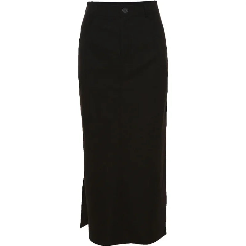 Gothic Punk High Waist Midi Skirt – Edgy & Chic Skirts LUNARITY GARAGE