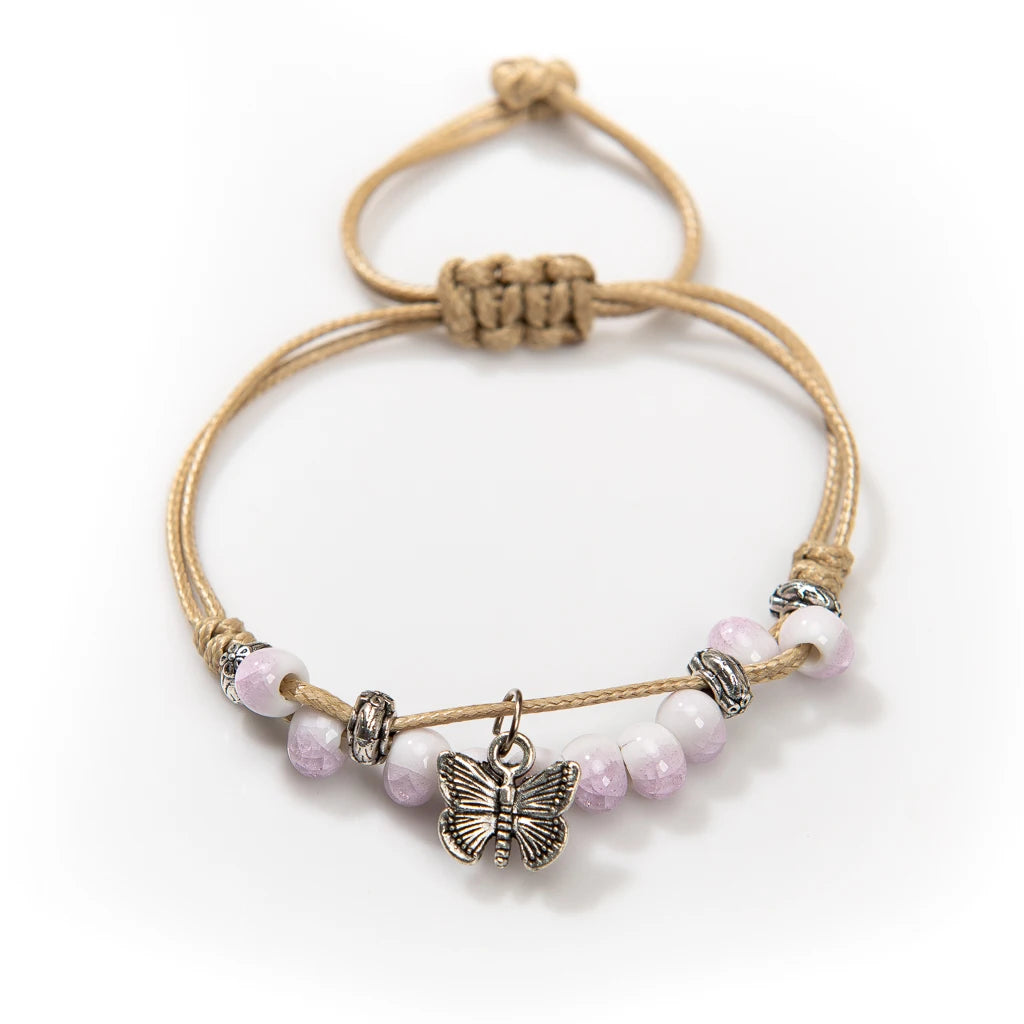 Handmade Butterfly Ceramic Cracked Ice Vintage Adjustable Bracelet bracelets LUNARITY GARAGE H920J