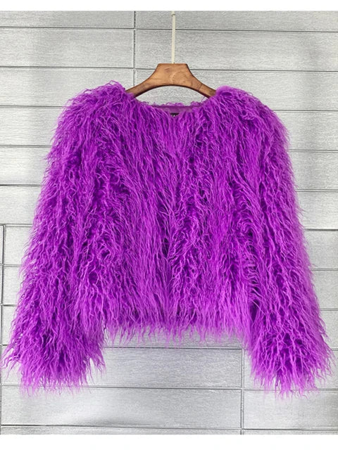 Fur Coats Women Autumn Winter Top Fashion Pink Faux Fur Coat Elegant Thick Warm Faux Fur Jackets for Women 2025 coat LUNARITY GARAGE