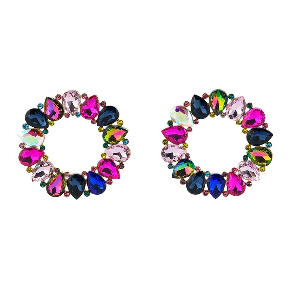 Statement Colorful Water Drop Hoop Earrings Earrings Lunarity Garage   