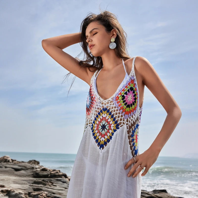Crochet Hollow Out Beach Tunic Dress covers up LUNARITY GARAGE