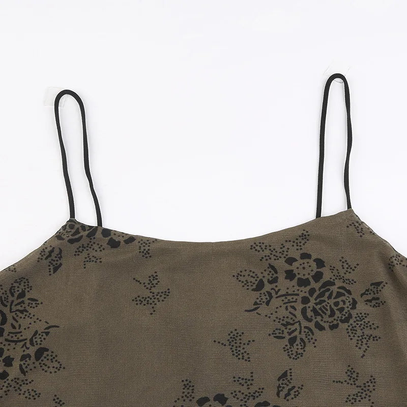 Sexy Floral Print Mesh Patchwork Dress Dress Lunarity Garage   