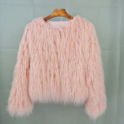 Fur Coats Women Autumn Winter Top Fashion Pink Faux Fur Coat Elegant Thick Warm Faux Fur Jackets for Women 2025 coat LUNARITY GARAGE Pink S