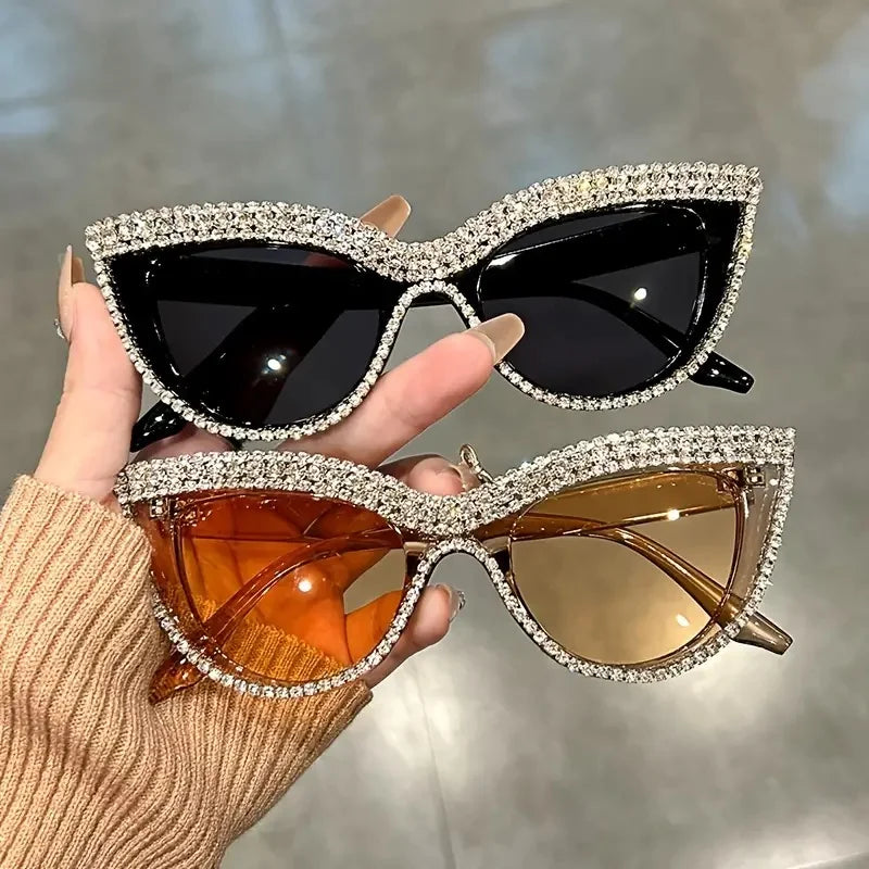 Bling Rhinestone Cat Eye Sunglasses – Luxury Decorative Shades for Women & Party Props Sunglasses Lunarity Garage