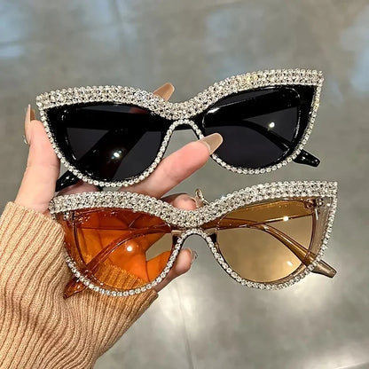 Bling Rhinestone Cat Eye Sunglasses – Luxury Decorative Shades for Women & Party Props Sunglasses Lunarity Garage