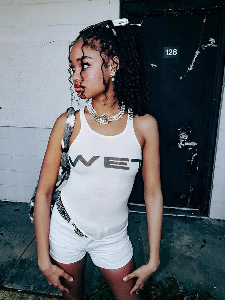 Summer Y2K U-Neck Vest | Streetwear Hip Hop Rock Sports Corset Emo Girls Casual Tank Top Tank top LUNARITY GARAGE White XS