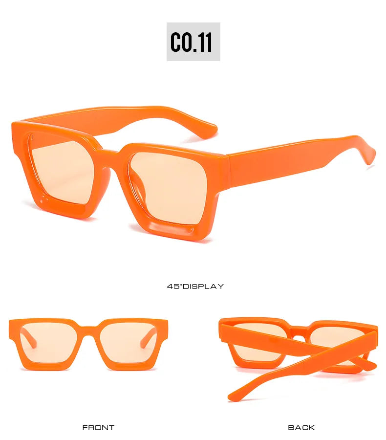 Vintage Square Candy Color Sunglasses – UV400 Gradient Designer Shades Sunglasses LUNARITY GARAGE
