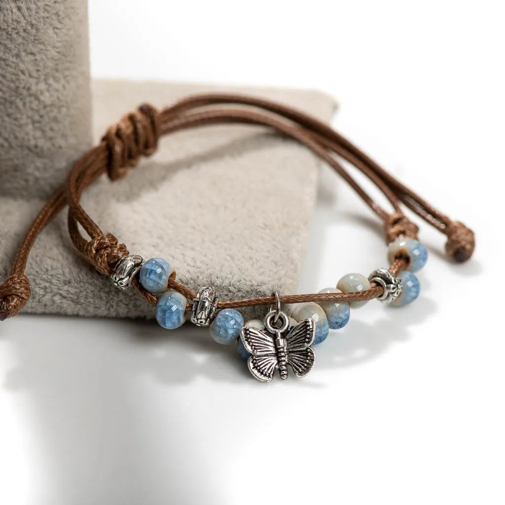 Handmade Butterfly Ceramic Cracked Ice Vintage Adjustable Bracelet bracelets LUNARITY GARAGE