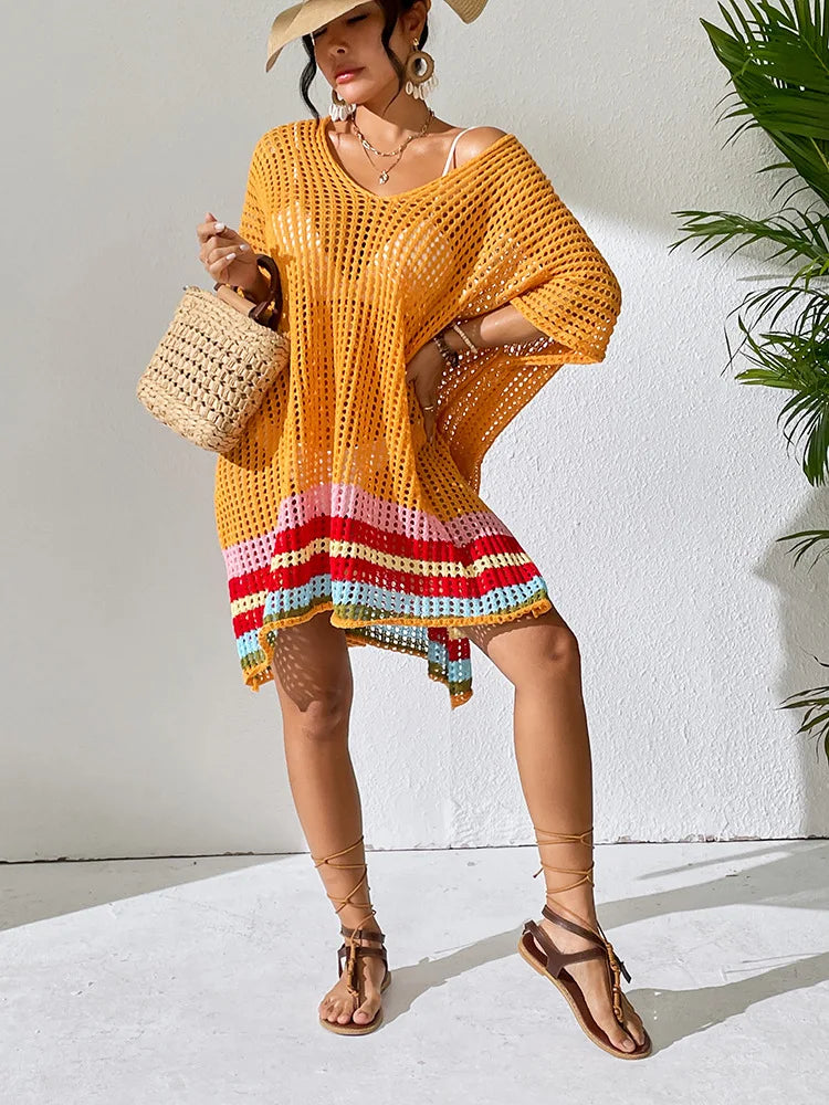 Bohemian Rhapsody: The Oversized Patchwork Beach Cover-Up cover ups LUNARITY GARAGE