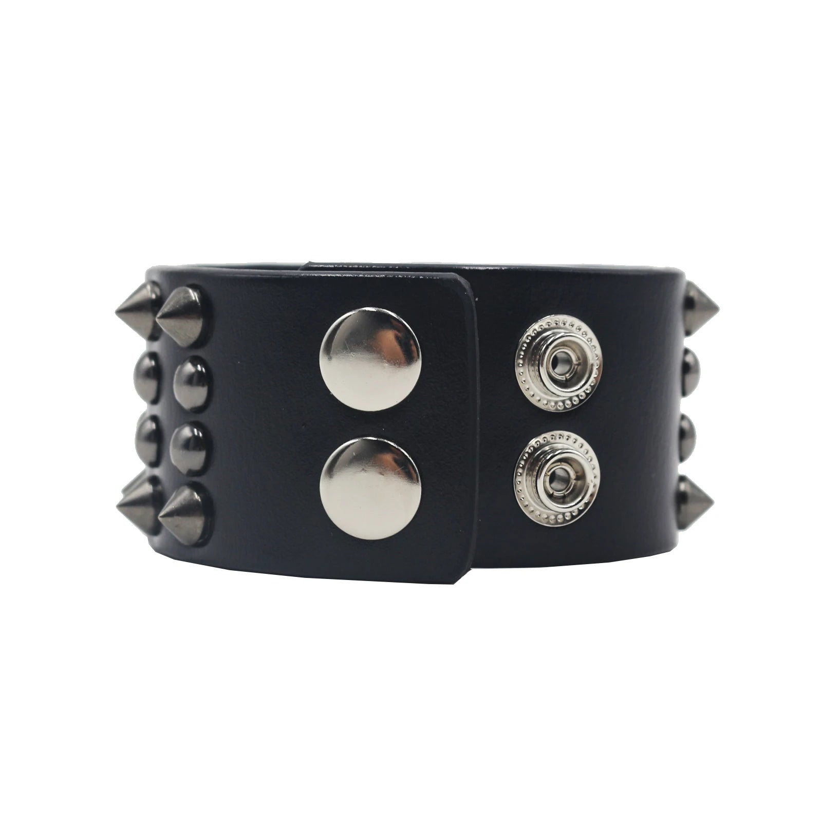 Punk Hip Hop Rock Genuine Leather Bracelet – Chain Rivet Unisex Bangle bracelets LUNARITY GARAGE
