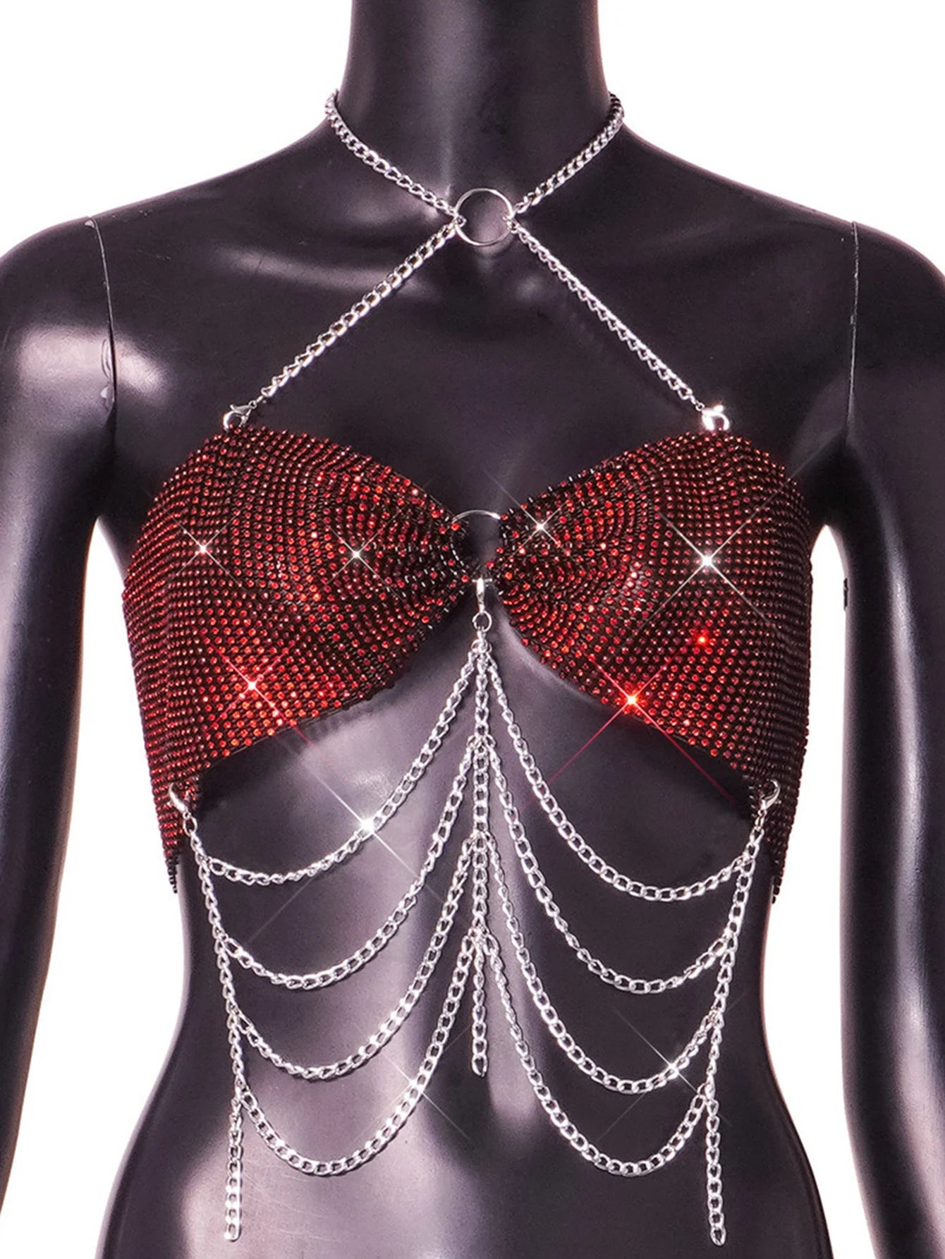 Daring Rhinestone Fishnet Corset Crop Top – The Ultimate Party Essential crop top LUNARITY GARAGE
