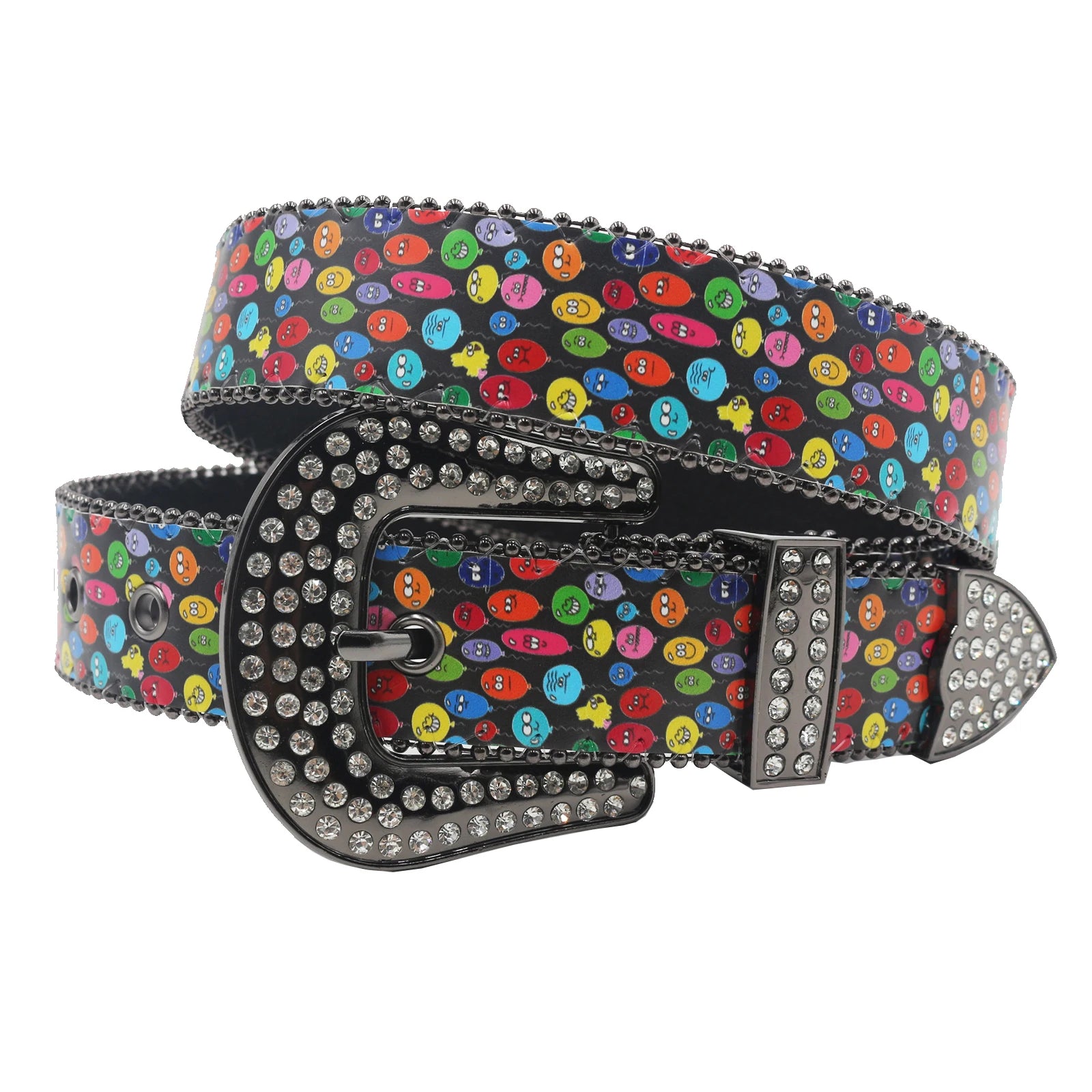 Punk Black Rhinestone Belt – Y2K Western Cowboy Designer Belt belt LUNARITY GARAGE