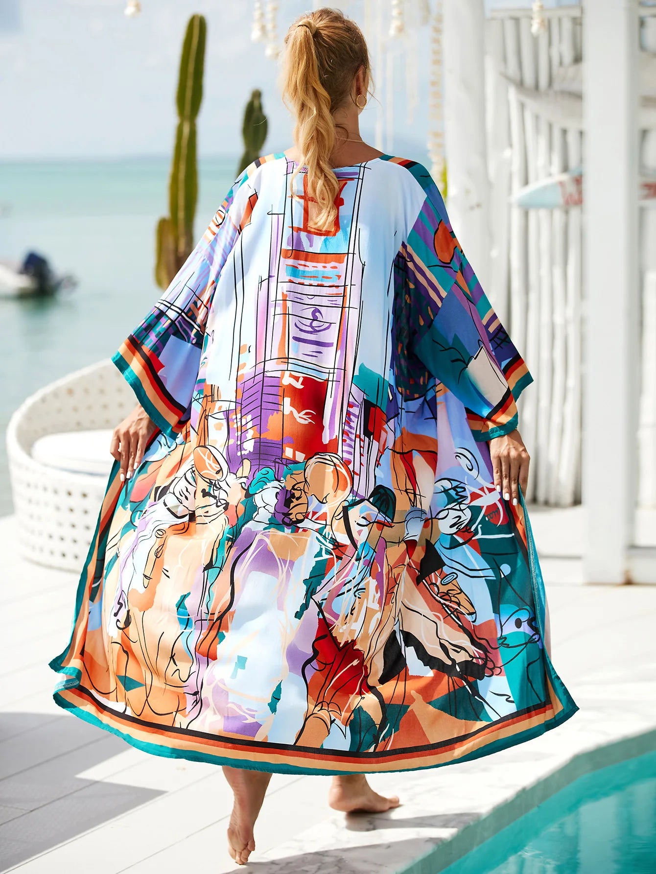 The Africa Printed Beach Kimono Cover-Up kimonos LUNARITY GARAGE