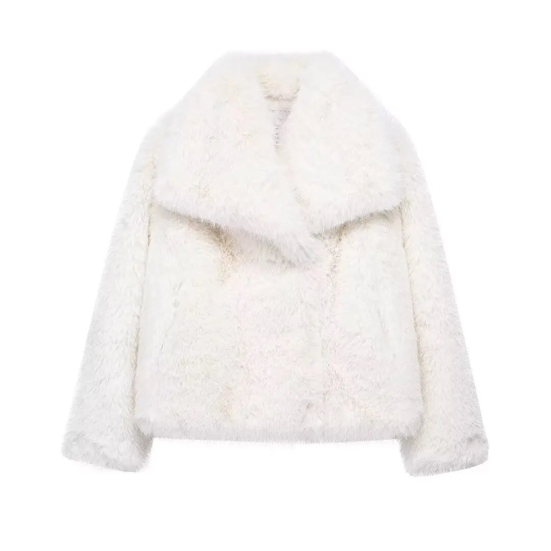 Vintage Cropped Faux Fur Jacket – Elegant Winter Style fur coat LUNARITY GARAGE White XS