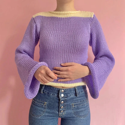 90s Streetwear Color Block Crochet Knit Crop Top – Bold & Trendy crop top Lunarity Garage