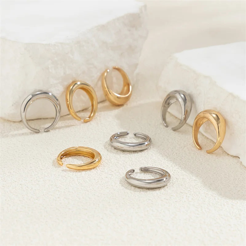 Vintage Geometric Irregular Open Round Ring Set Ring Lunarity Garage   
