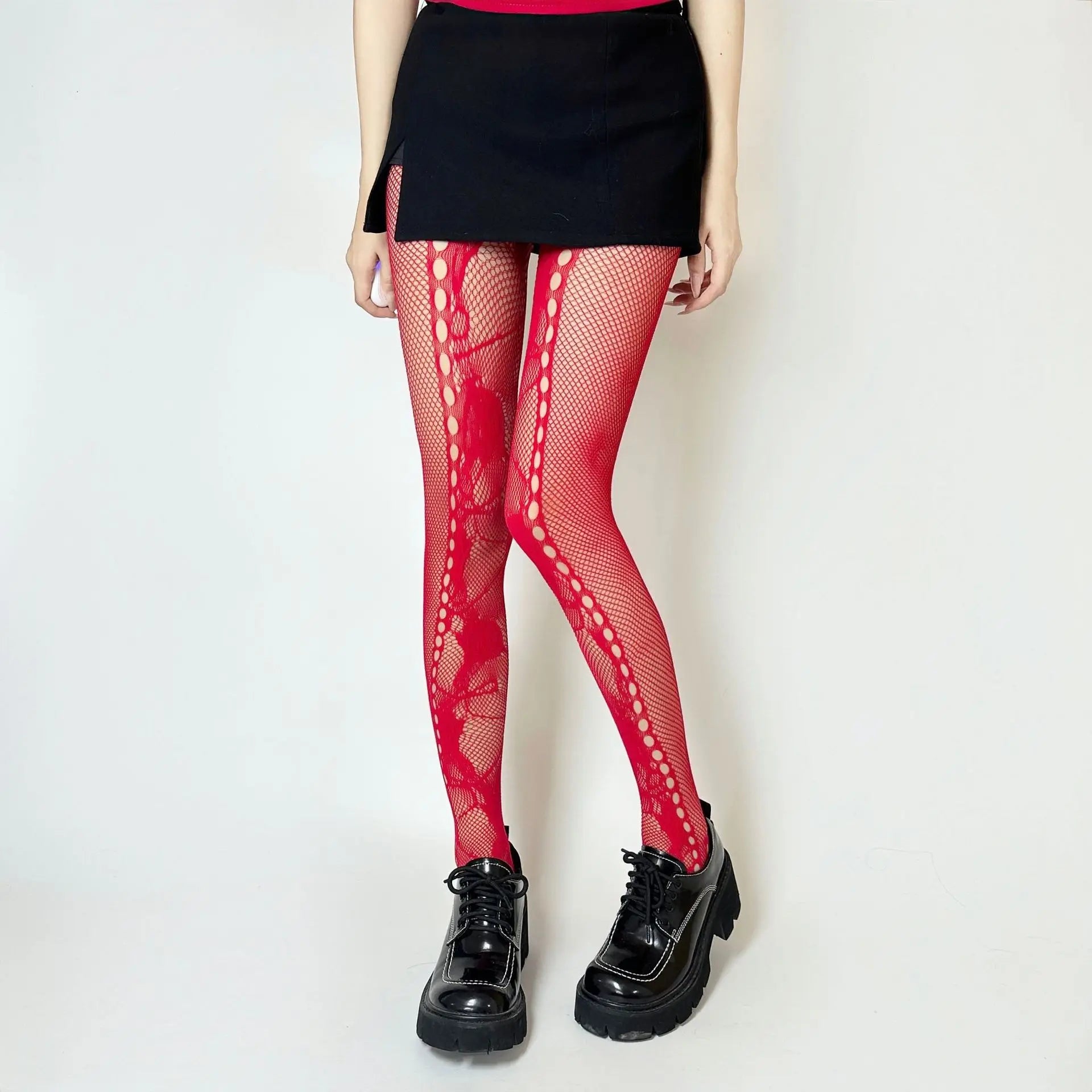Y2K Rose Lace Mesh Fishnet Pantyhose Socks Lunarity Garage