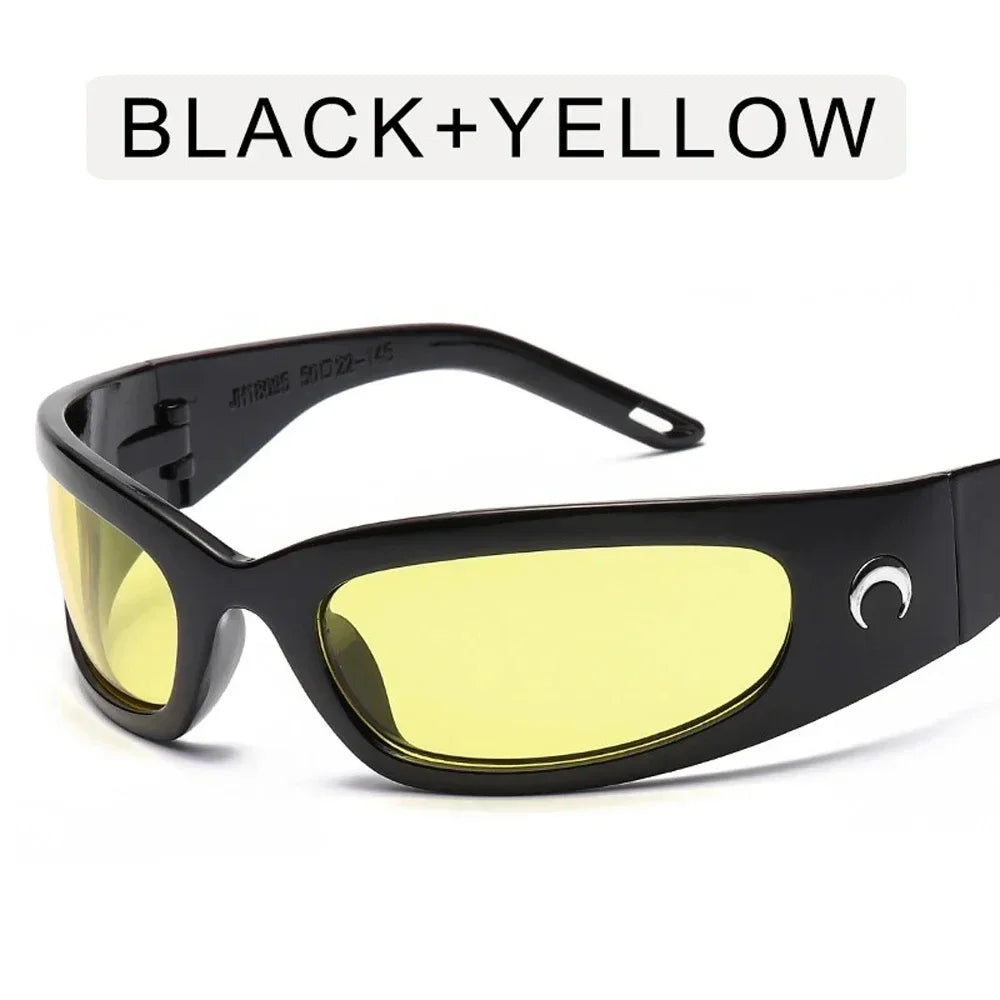 Retro Moon Sunglasses – Classic Luxury UV400 Shades for Men & Women Sunglasses Lunarity Garage Black-Yellow As Picture