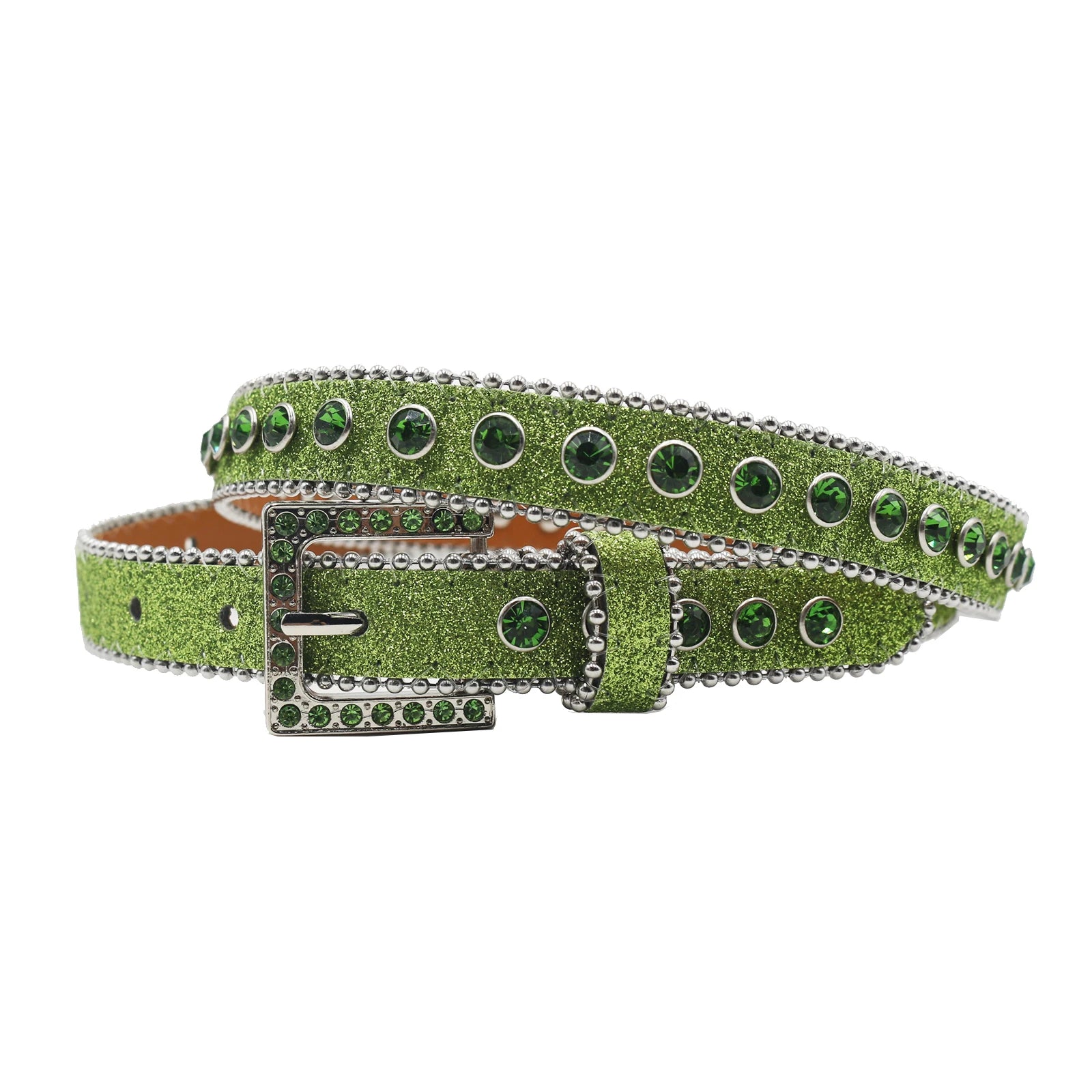 Women’s Rhinestone Leopard Belt – Western Crystal Square Buckle belt LUNARITY GARAGE