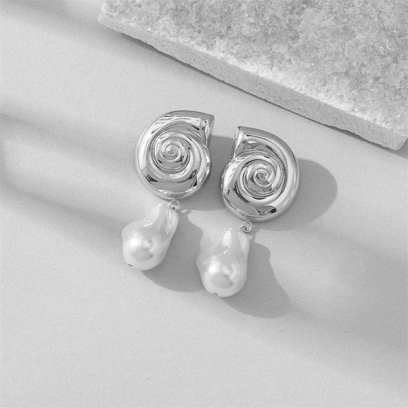 Vintage Irregular Baroque Pearl Drop Earrings Earrings Lunarity Garage
