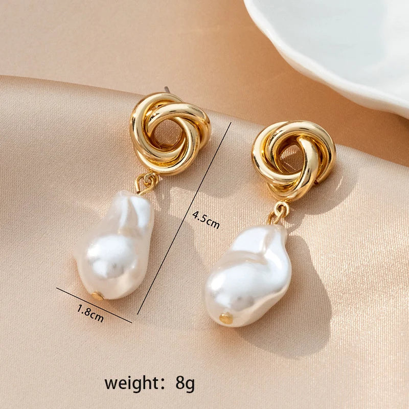 Vintage Irregular Baroque Pearl Drop Earrings Earrings Lunarity Garage