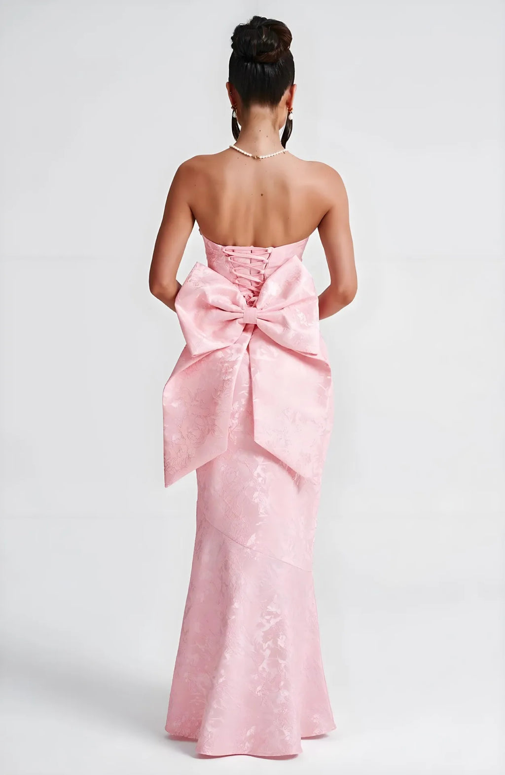 Elegant Floral Embroidery Strapless Bodycon Maxi Dress | Off-Shoulder Evening & Night Club Dress LUNARITY GARAGE
