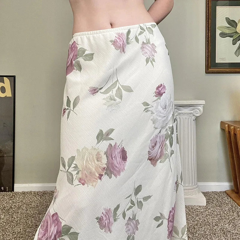 Elegant Printed High Waist Maxi Skirt – Chic & Timeless Skirts LUNARITY GARAGE