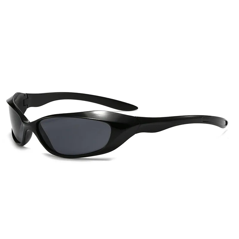 Y2K Punk Sports Sunglasses – Futuristic UV400 Designer Shades for Men & Women Sunglasses Lunarity Garage Black Grey