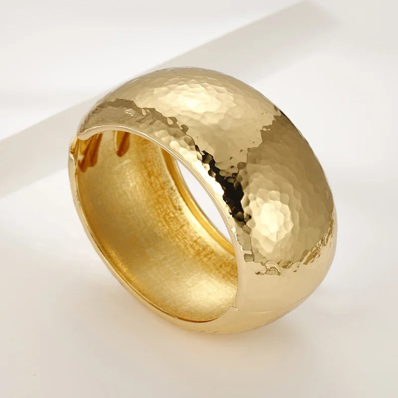 Vintage Geometric Wide Stripe Metal Open Bracelet Bracelets Lunarity Garage Gold
