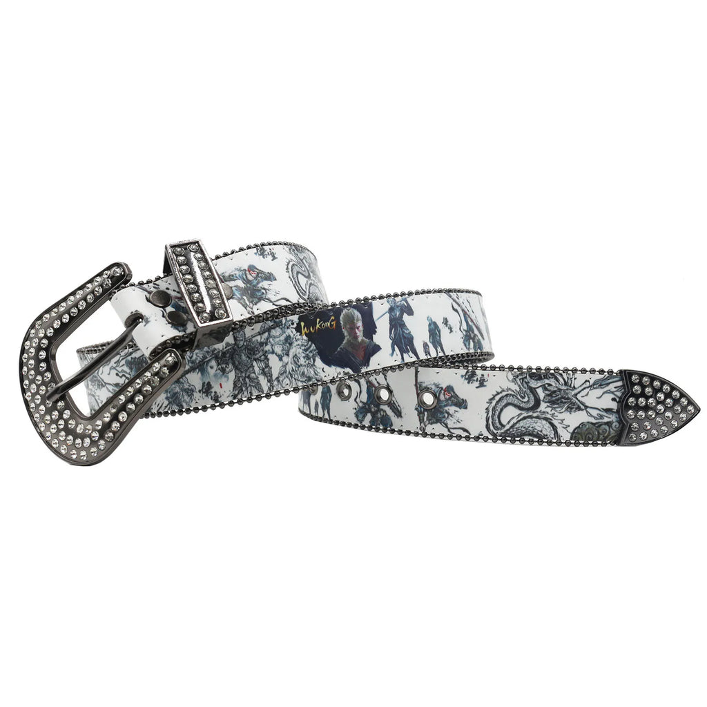 Black Myth Wukong Y2K Rhinestone Belt – Punk Hip Hop Style belt LUNARITY GARAGE