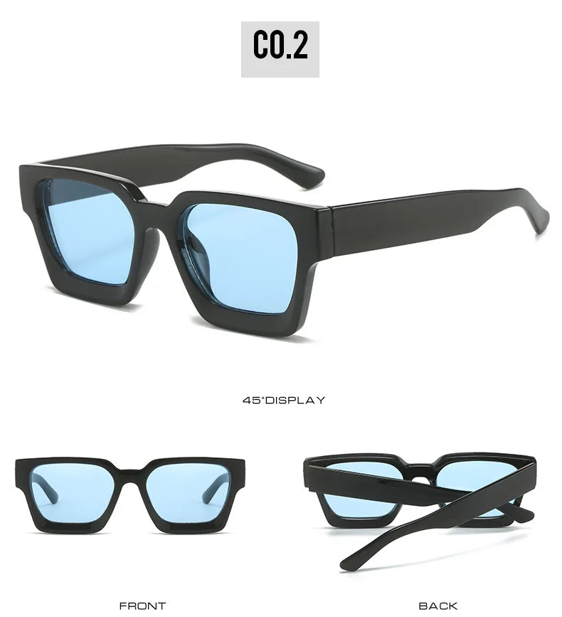 Vintage Square Candy Color Sunglasses – UV400 Gradient Designer Shades Sunglasses LUNARITY GARAGE