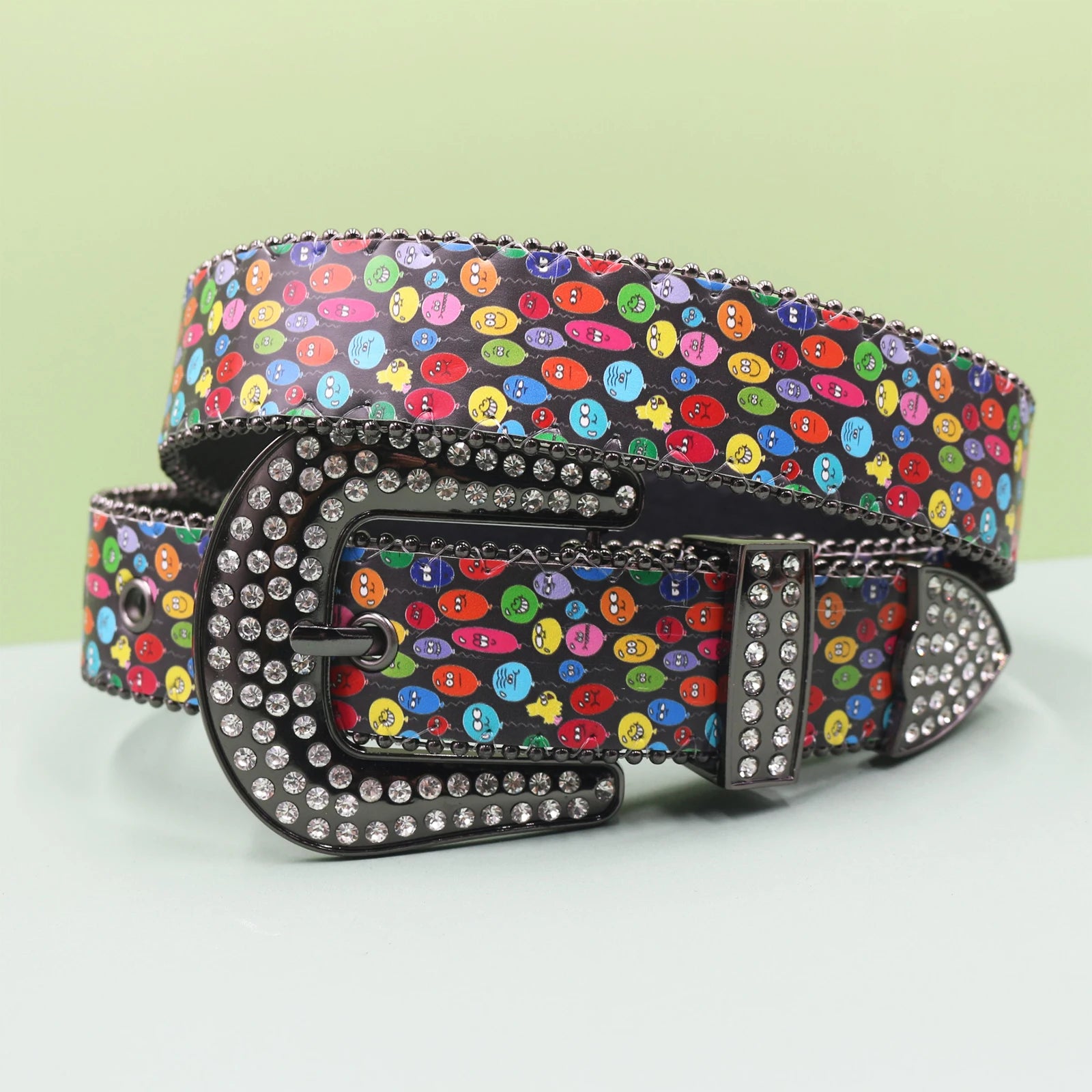 Colorful Balloon Print Gothic Rhinestone Belt – Y2K belt LUNARITY GARAGE Balloon 105CM