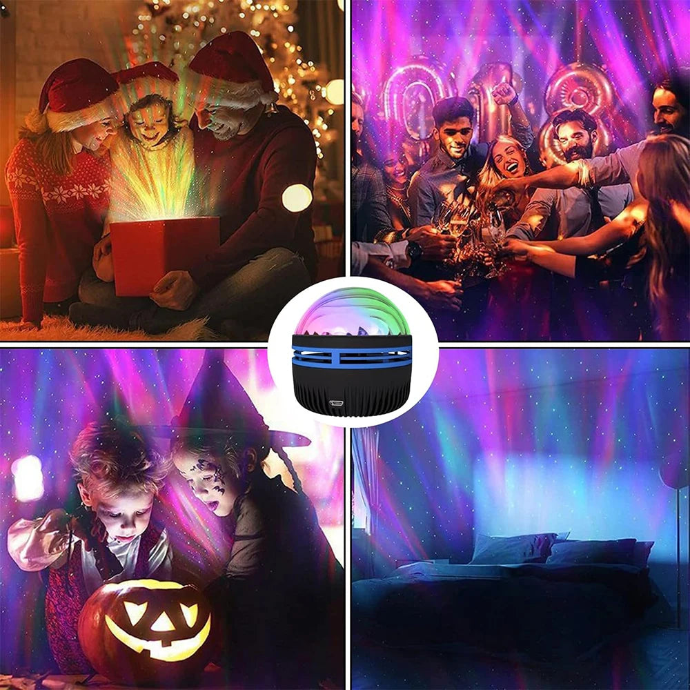 Aurora Starry Galaxy Dreams Northern Glow Night Light Projector LED Starry Sky Atmosphere Lighting Gift Bedside Nightlight Lamp Night Lights LUNARITY GARAGE
