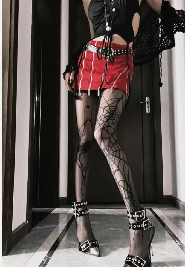Gothic Vintage Dark Fishnet Tights Stocking Women Emo Alternative Sexy Spider Web Witch Pantyhose Y2k E-girl Cyber Punk Socks Socks Lunarity Garage