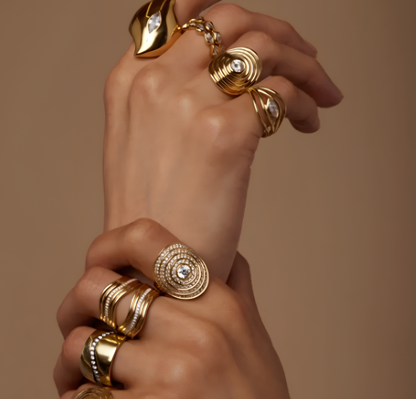 Stainless Steel 18k Gold Ribbed Design Jewelry Set jewelry set LUNARITY GARAGE