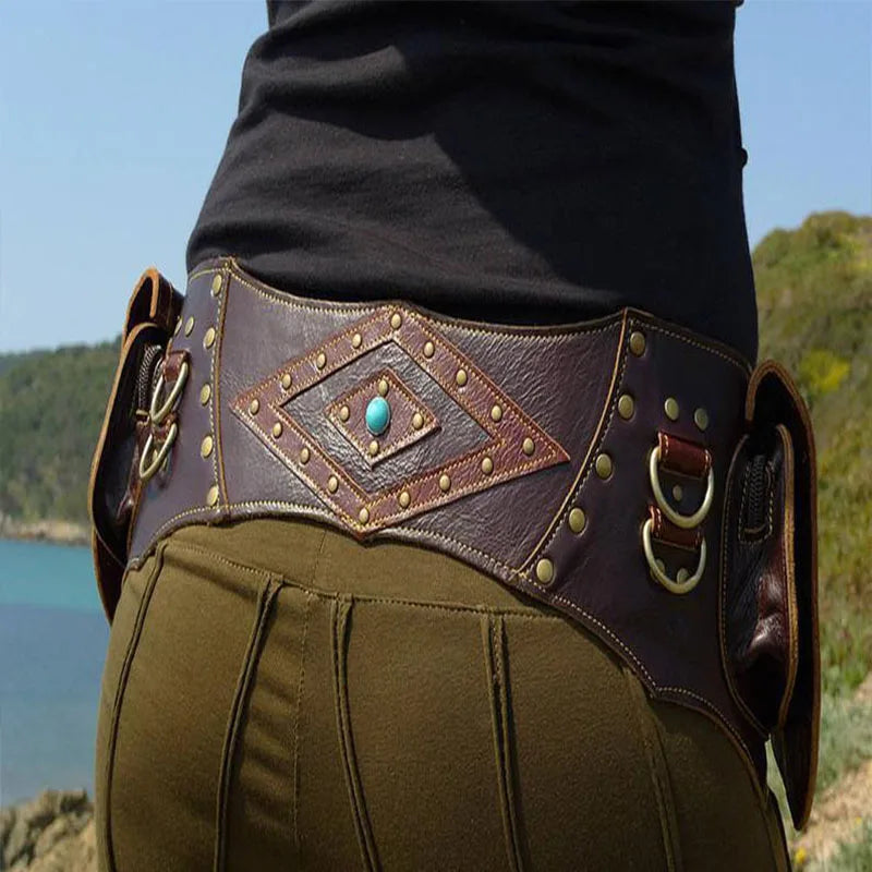 Medieval Leather Belt Pouch Belt Lunarity Garage   