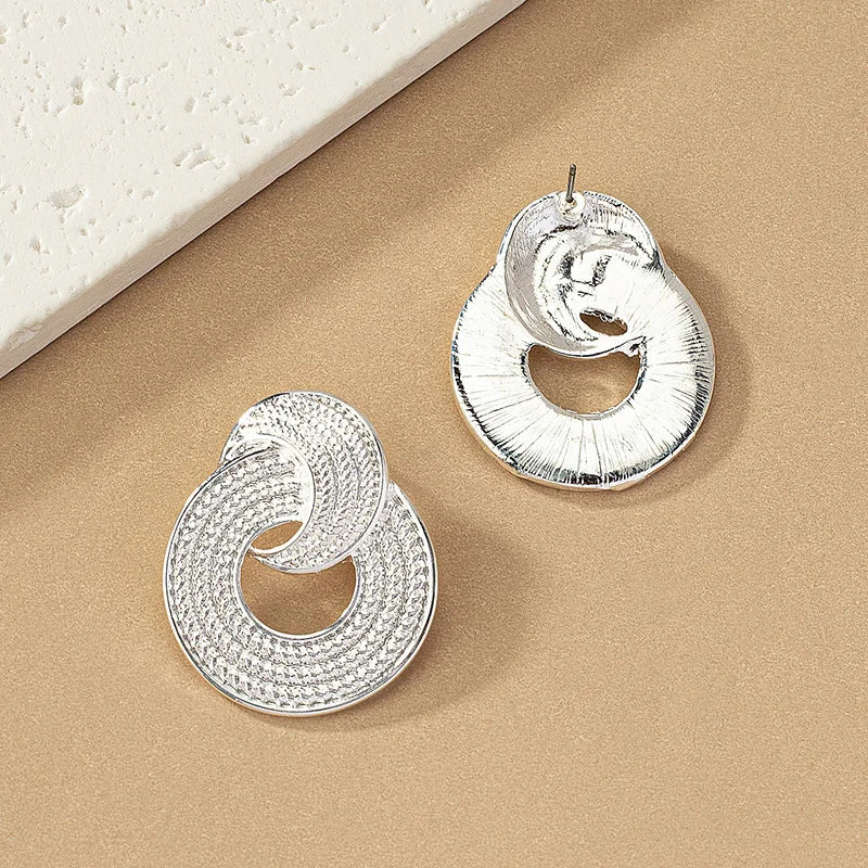 European Vintage Geometric Round Moon Stud Earrings Earrings Lunarity Garage