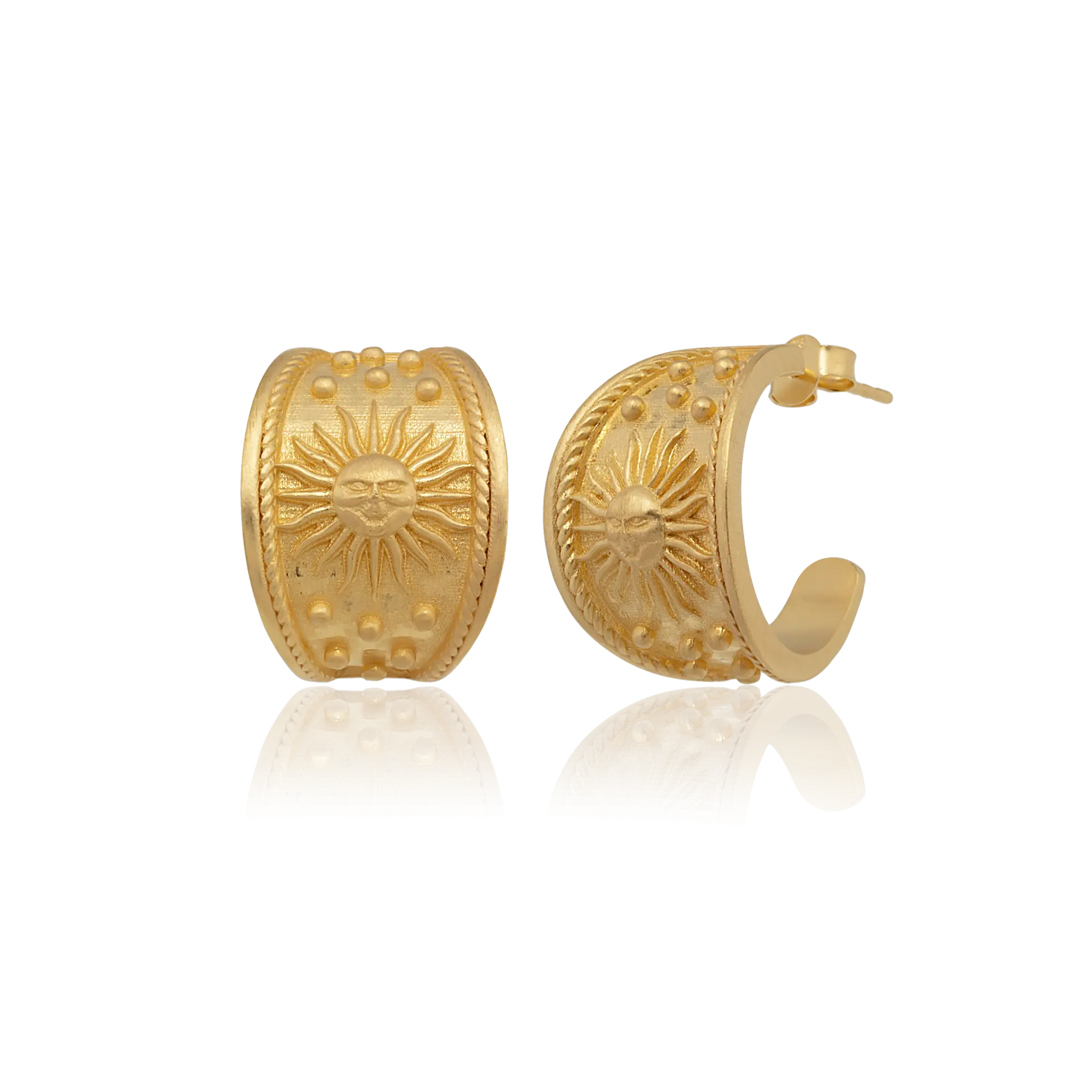 Sun Earrings - Gold Plated Silver Earrings LUNARITY GARAGE
