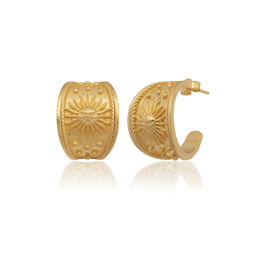 Sun Earrings - Gold Plated Silver Earrings LUNARITY GARAGE