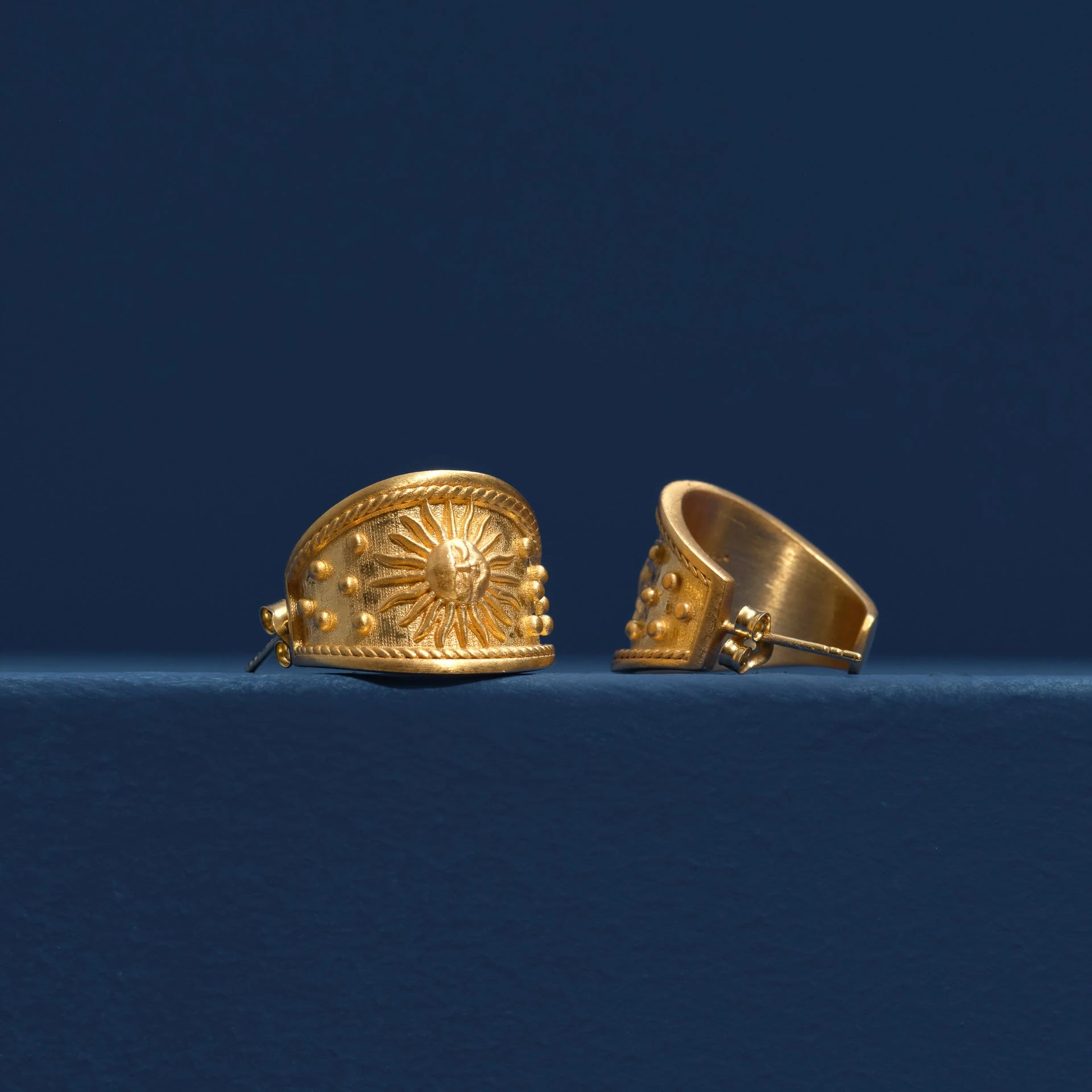 Sun Earrings - Gold Plated Silver Earrings LUNARITY GARAGE