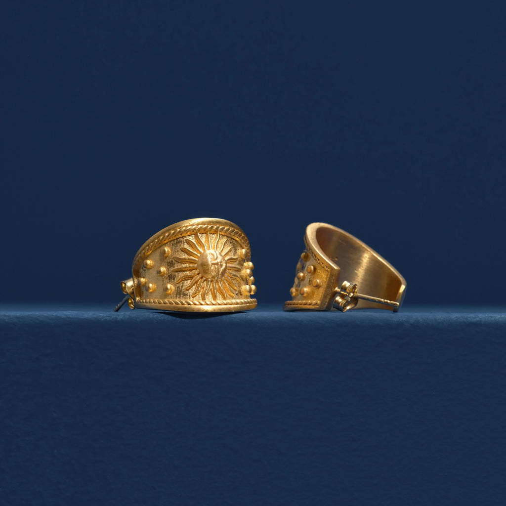 Sun Earrings - Gold Plated Silver Earrings LUNARITY GARAGE
