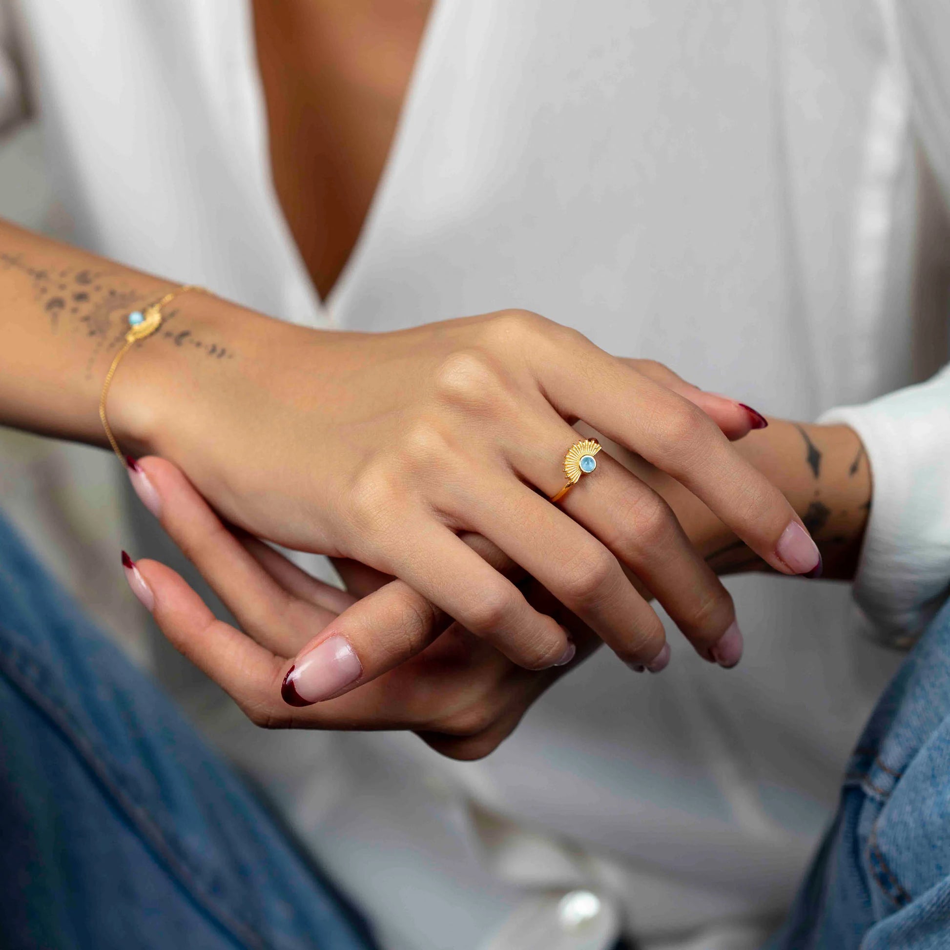 Larimar Sun Beam Ring ring LUNARITY GARAGE