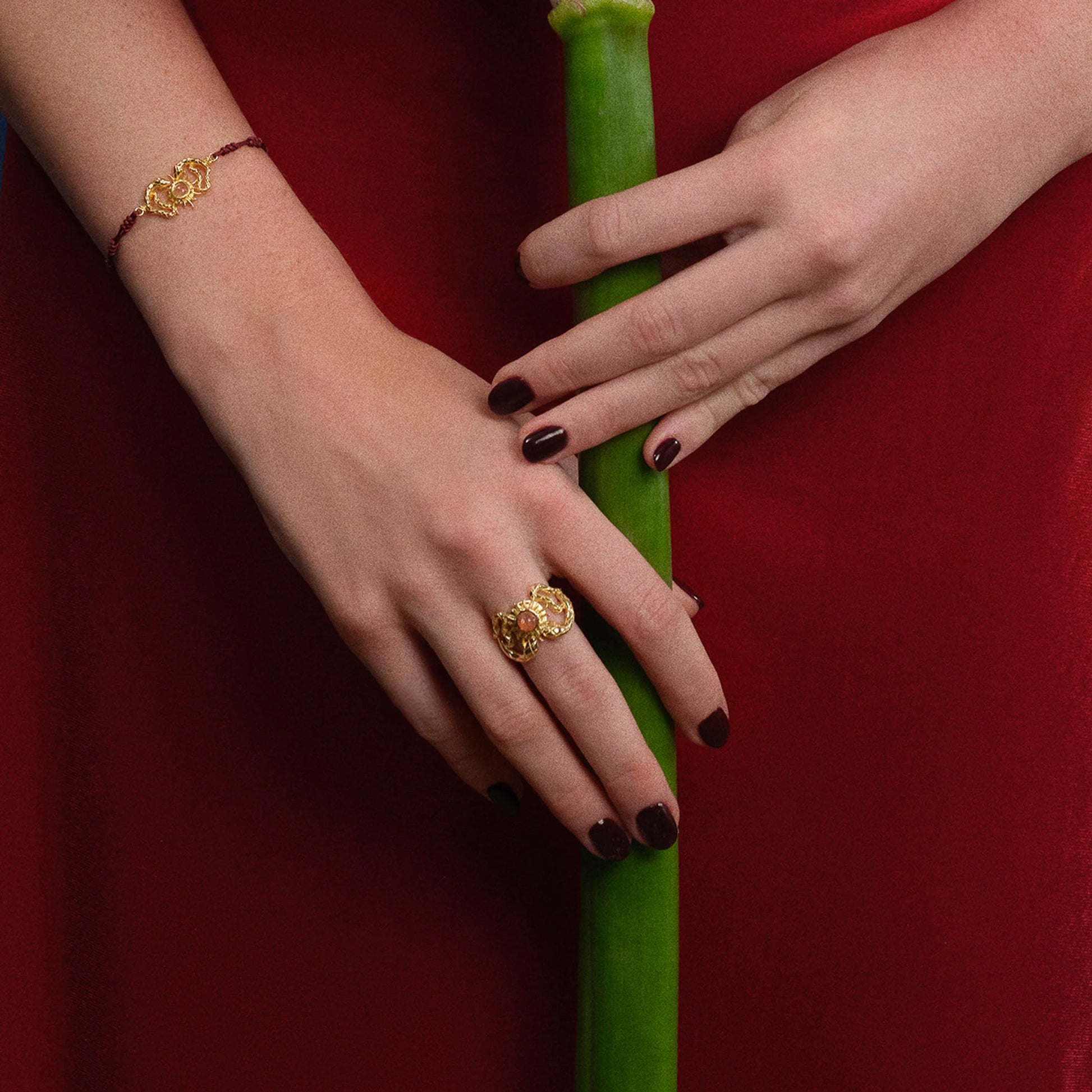 Sunstone Ring - Gold Plated Silver with Sunstone Gemstone ring LUNARITY GARAGE