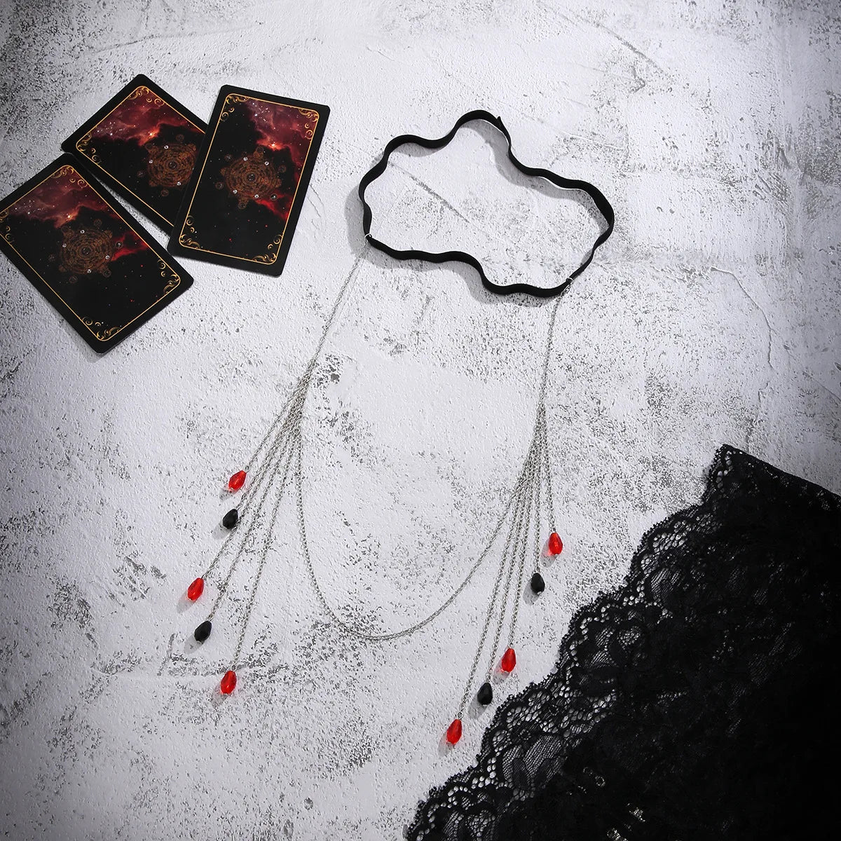 Tassel Crystal Drops Blood Water Droplet Leg Chain Body Jewelry LUNARITY GARAGE
