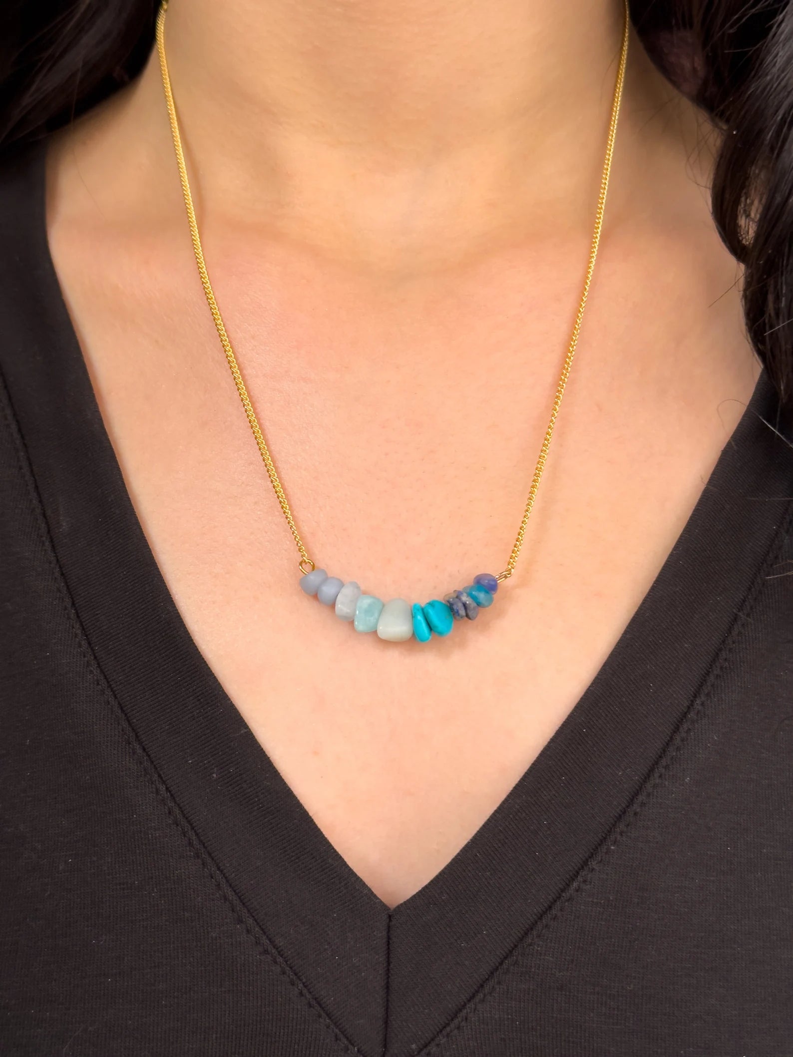 Throat Chakra Gemstone Necklace necklaces LUNARITY GARAGE
