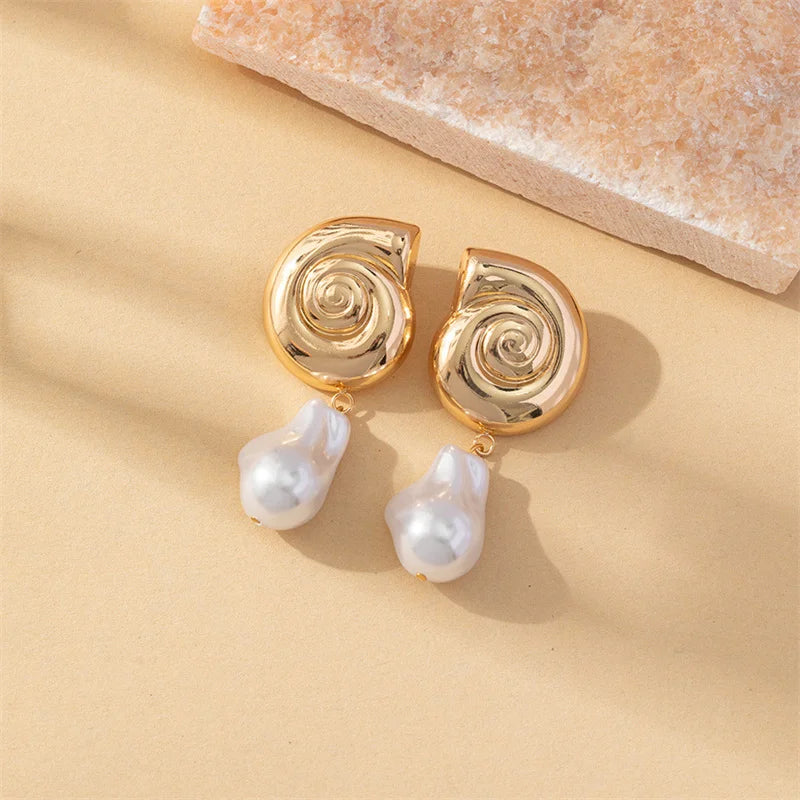 Vintage Irregular Baroque Pearl Drop Earrings Earrings Lunarity Garage