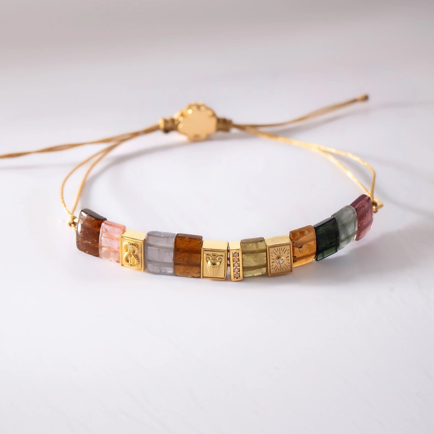 Tourmaline Dreams Bracelet – Gold-Plated Silver with Multicolor Tourmaline Bracelets LUNARITY GARAGE